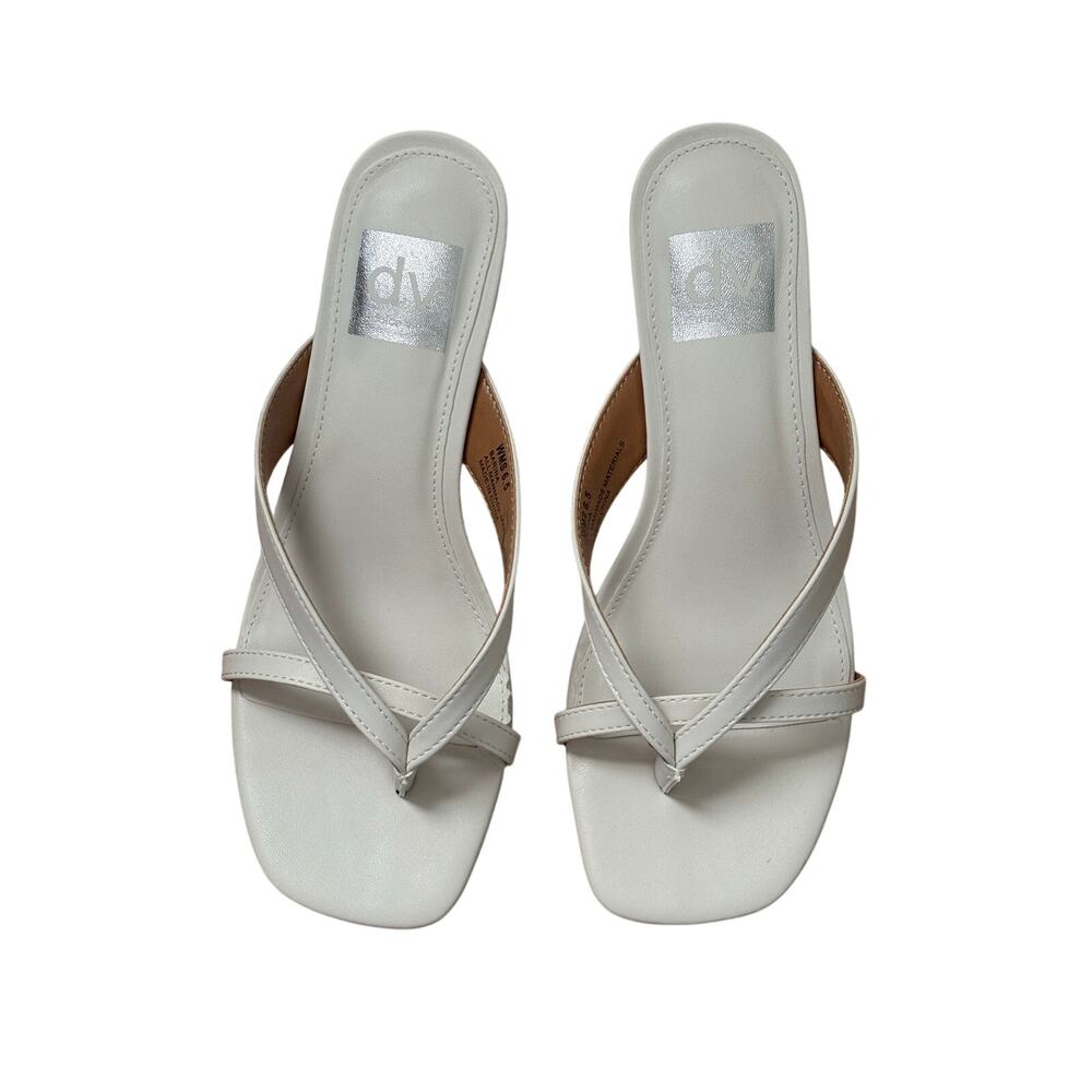 Dolce Vita Brevel True White Satin Kitten Heel Sandals Women’s Size 6.5 - Picture 6 of 8